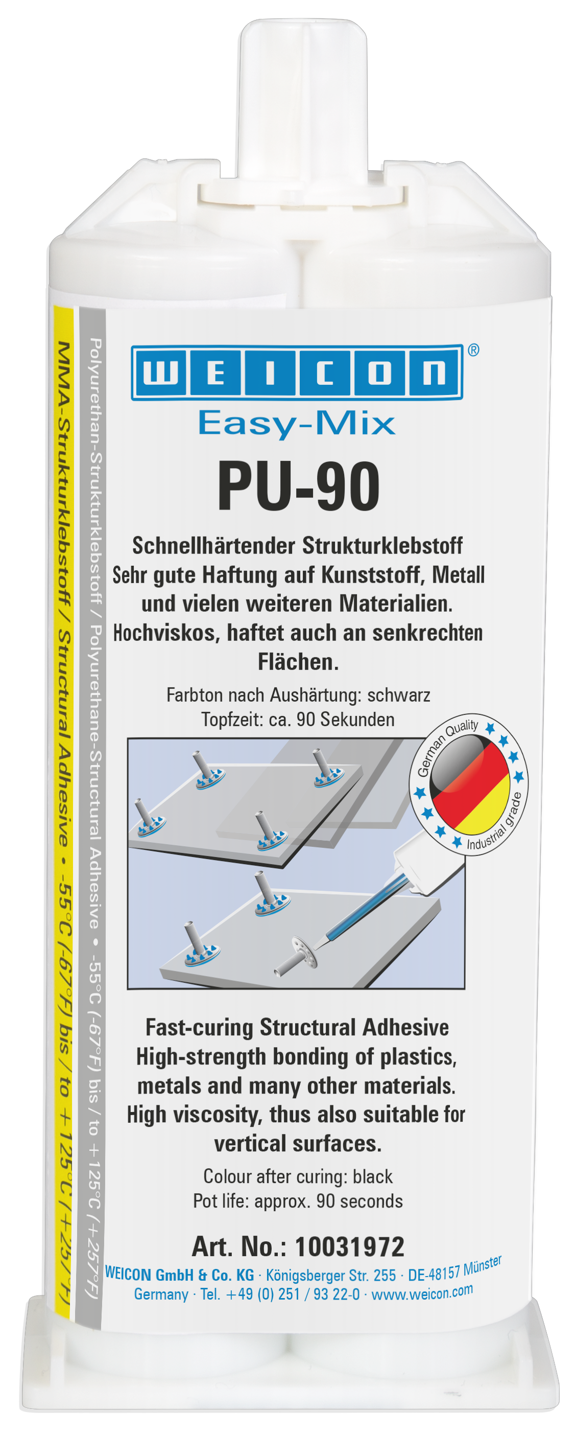 Easy-Mix PU-90 | polyuretanové lepidlo, vysoce pevné, doba zpracovatelnosti cca. 90 sekund