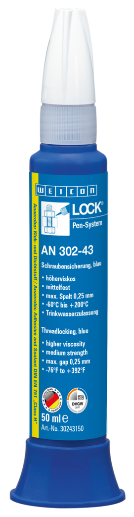 WEICONLOCK® AN 302-43 Zajištění šroubů | střední pevnost, vyšší viskozita, se schválením pro pitnou vodu